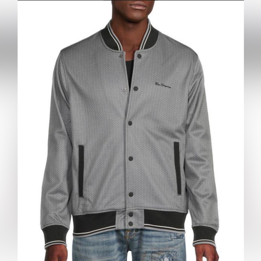 NWT Ben Sherman Herringbone Track Bomber Jacket
